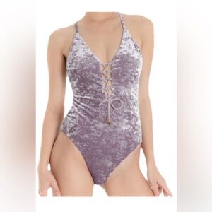 🆕 WET Swimwear Retro Summer Becca
Purple Velvet Lace-Up One-Piece